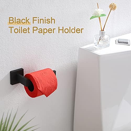 Държач за тоалетна хартия KOKOSIRI, Титуляр на Ролка тоалетна хартия, Кука за банного Кърпи, Монтиране на стена, Квадратен Кука