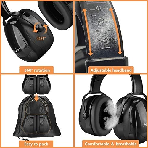 Защитни Слушалки ProCase с Шумопотискане NRR 28dB В комплект със Защитата на слухови уши Ухото Defenders NRR 29dB