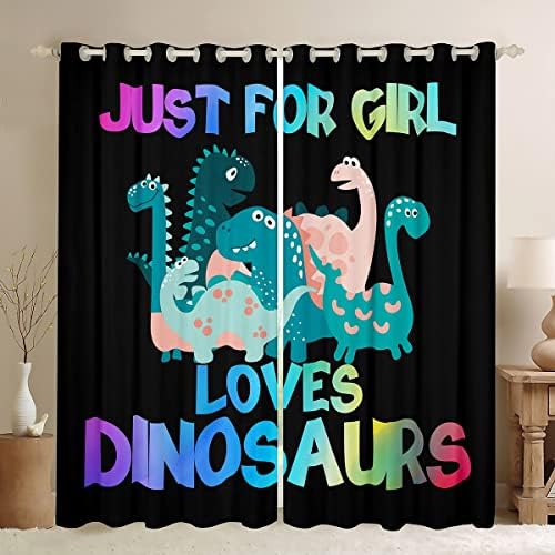 Erosebridal Завеси с Динозаври за Спалнята на Момичетата 52 Wx84 L, Детски Пердета с Красиви Мультяшными Динозаврите, Завеси с животни