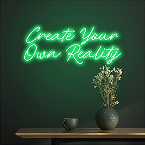 DVTEL Създайте своя собствена реалност Led Неонова реклама, Домашен Арт, Неонови осветителни Тела за Спалнята, Вечерни Лампи, Стенно Декоративно Осветление, 50x21 см, Рес?