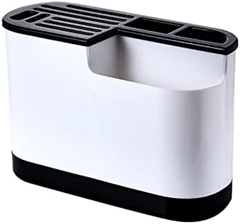 Кухненски нож SKIMT, дъска за рязане, пръчици за хранене, вградена стойка за съхранение, кошница за съдове в съдомиялна машина (цвят: черен)