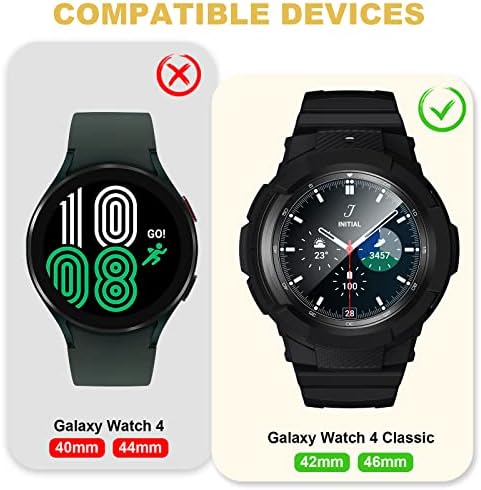XYF Съвместим за Galaxy Watch 4 Класически каишка с защитен калъф, [1 Универсална + 2 протектора] Спортен защитен калъф