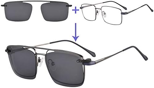 Поляризирани Слънчеви очила-клипове MEDOLONG със сини светозащитными очила за четене-LH3046(C4, антисиний, 125)
