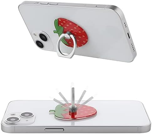 Държач за пръстени телефон MZELQ - Приятен модел, Червена Ягода, 3 предмет, Държач за пръстени за пръстите и поставка [Моющаяся] [Подвижни], ротация на 360 °, съвместим с мо