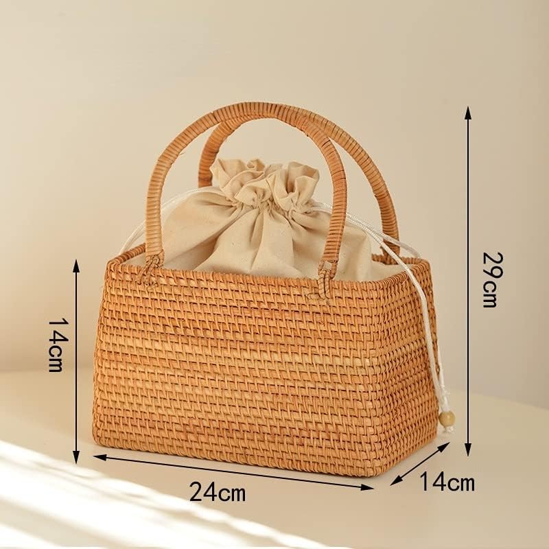 плетени кошници, Кошници от ратан ръчно изработени Кошници за Пикник Кошница за съхранение на ръчно изработени JrenBox (Цвят: 02, размер: