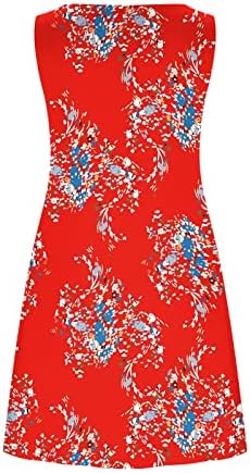Женствена рокля за лятото 2023, Плажна Рокля на Бретелях, Цвете Тениска, Сарафан, Ежедневна Рокля в стил Бохо с Джобове
