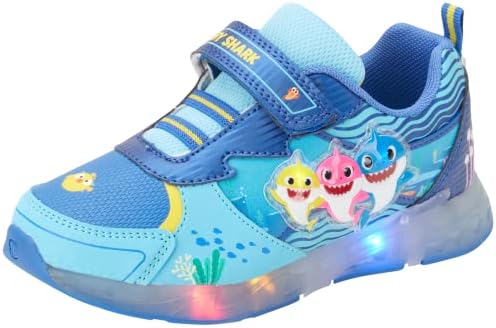 Nickelodeon Унисекс -Детски обувки с акули, За момчета – Маратонки с led подсветка без шнур (Дете /Little Kid)