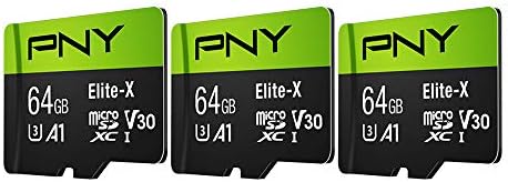 Карта с флаш памет, PNY, 128 GB Class Elite 10 U1 microSDXC 2 опаковки и карта с флаш памет на PNY 64 GB Elite-X Клас 10 U3 V30 microSDXC 3 опаковки