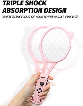 Аксесоари OLYGIVE Nintendo Switch, Розова Тенис ракета Nintendo Switch и Въжета за краката на Nintendo Switch