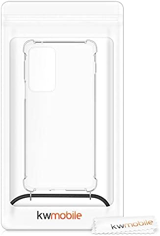 Калъф kwmobile през рамо, Съвместима с калъф Motorola Edge 20 Pro - Прозрачен калъф за телефон от TPU с каишка за кабела-дантела - Прозрачен
