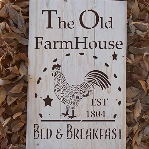 Шаблони за декор във формата на петел The Old Farmhouse Bed & Breakfast-Добрите Винил големи шаблони за рисуване върху дърво,