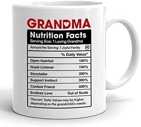 Чаши за кафе WASSMIN за баба Подаръци за Баби на внуци - Факти за храненето на баба Чаша Nana - Чудесен Коледен Подаръчен комплект