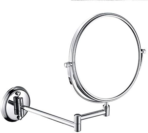 LIANXIAO - Огледало за тоалетка маса, завъртащо се Двустранно огледало за баня с 7-кратно увеличение, Кръгло Огледало за