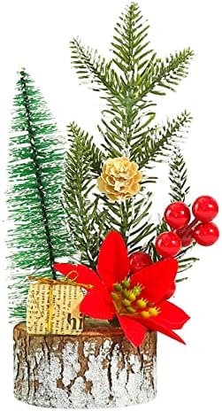 Коледен декор Коледно Дърво, Мини Коледна Елха Малка Коледна Елха Настолна Коледно Дърво Настолни Коледни Елхи с Подсветка Сувенири за Коледно