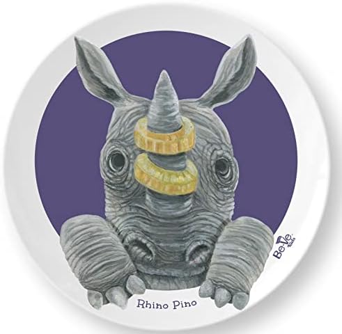 Реалистична 10-инчовата плоча с носорогом за деца. Запознайте се с Носорогом Пино ! Произведено в САЩ, не съдържа бисфенол А, устойчиви на счупвания, трайно детско яс?