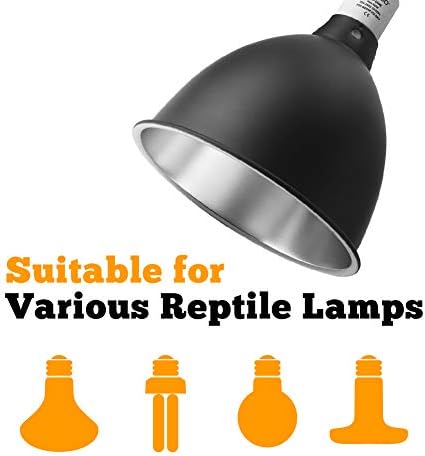 Лампа за Влечуги с Дълбок Светлинен Купол TEKIZOO 8,5 Инча, Алуминиеви Оптичен Рефлектор