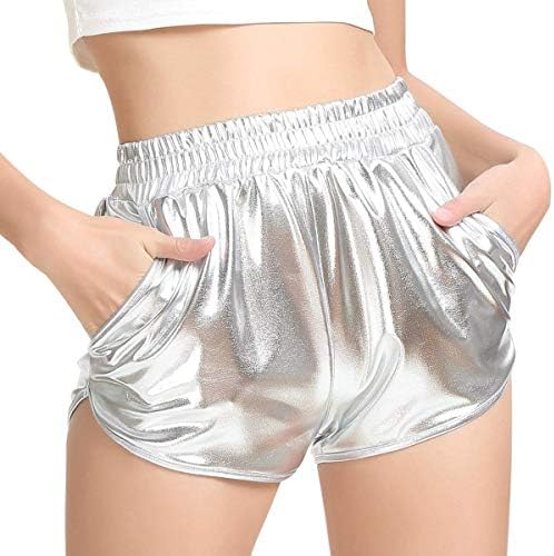 Дамски къси панталони EDSTAR с Метален Блясък Блестящи Rave Hot Short Pants от EDSTAR