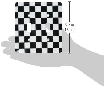 3dRose lsp_154527_2 Карирани Черно-бял модел, Изпъстрен квадрати, Шахматна дъска шахматна дъска Или Флаг на състезателен автомобил, Двоен