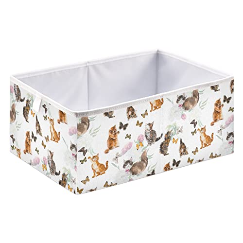 Котка Пеперуди Куб Кутия за съхранение на Сгъваеми Кубчета за съхранение на Водоустойчив кош за играчки за Кубчета Органайзер