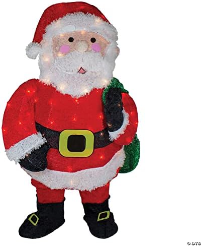 Northlight Предварително Текущ Дядо коледа от Шенилна с Подаръци за Коледа декор на Открито - 2,5 инча | Червен | 1 бр.