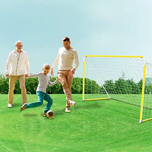 Футбол порта на Anivia 4 'x 6' с метална рамка за задния двор с мрежа, детски футболни врата, сгъваеми преносими футбол порта, 1:1, въз