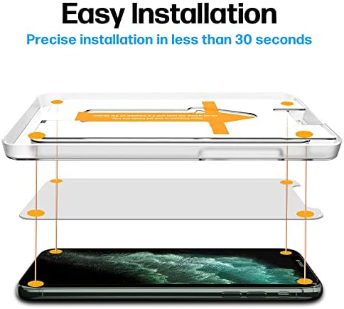 Power Theory Разработена за iPhone 11 Pro, Защитно закалено стъкло [твърдост 9H], комплект за лесна инсталация, 99% прозрачно, без мехурчета,