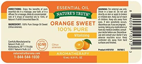 Етерично масло Nature's Truth Vitamins, Портокал, 0,51 Течна унция