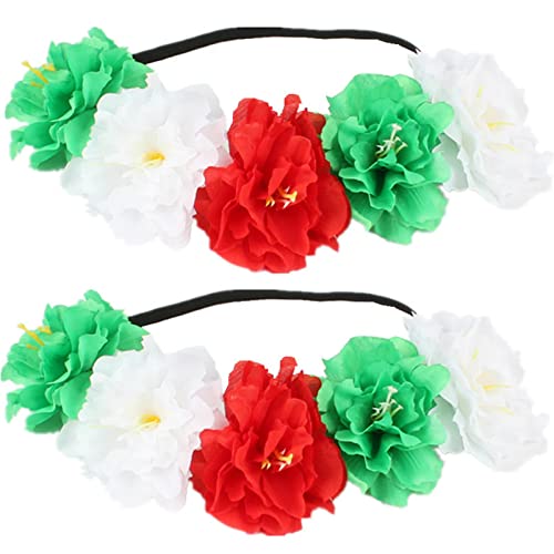 Bnikion 2 Опаковки, Корона от цветя, Рози, Цветя Превръзка на Главата, за Жени, за Сватба Хавайски Аксесоари, Мексикански Венец За Коса,