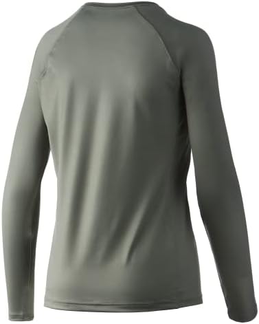 Дамски стандартна риза за изпълнения с дълъг ръкав HUK Pursuit + Защита От Слънцето, Отразяваща Мъх, Малък