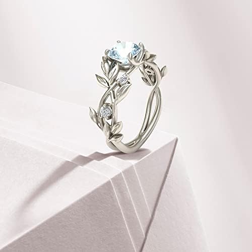 2023 Ново Син диамантен пръстен, диамантен Пръстен във форма на Скъпоценен камък, Пръстен с диамант, Кръгъл пръстен, Ретро Диамант,