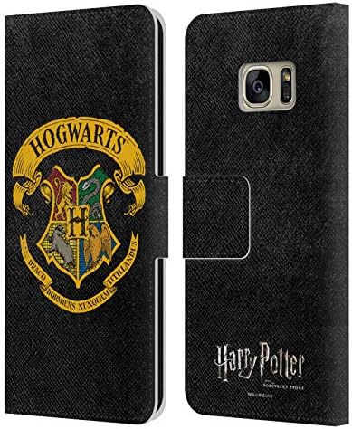 Дизайн на своята практика за главата Официално Лицензиран Harry Potter Hogwarts Герб Sorcerer's Stone I Кожен Калъф-книжка-джобен формат и