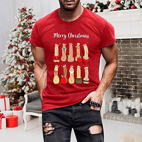 Мъжки Коледни тениски WOCACHI с къс ръкав, грозни Коледни Празнични костюми, Забавни спортни тениски с графичен дизайн, плътно