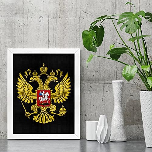 Гербът на Русия Орел Пълна Квадратна Бормашина, Диамантена Живопис Комплекти с Рамка за Картина на Изкуството за Декориране на