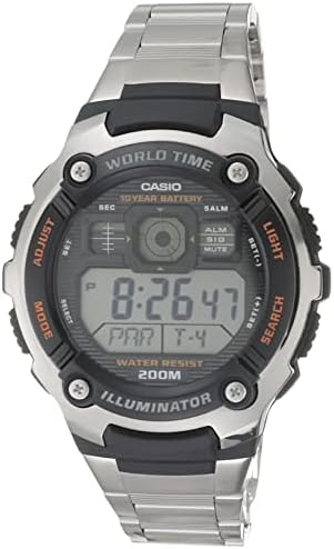Мъжки спортни часовници Casio AE2000WD-1AV от смола и неръждаема стомана