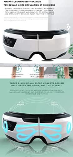 CNSZKYX Електрически Масажор За Очи Вибрационна Терапия Нагряване на Въздух Под Налягане Масаж Релаксираща Грижа За Здравето Умора Стрес Bluetooth Музика Сгъваема