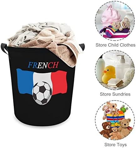 Френският Футбол Футбол Кошница За дрехи, Сгъваема Кошница За Дрехи, Чанта За Съхранение Кошница за дрехи с Дръжки