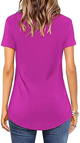 Дамски Блузи, Ежедневни тениски С V-образно деколте и Къс ръкав на Кръст, Лятна Блуза, Однотонная начинът, по който Tunica Топ С Извито