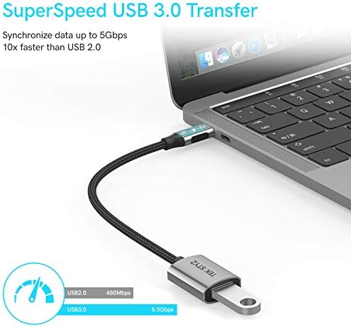 Адаптер Tek Styz USB-C USB 3.0 е обратно Съвместим с датчиците на LG Tone Free FP9W OTG Type-C/PD USB 3.0 за мъже и жени. (5 gbps)