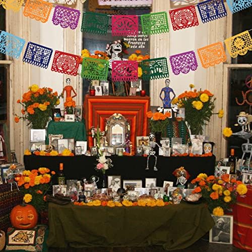 Sainyarh, 4 предмета, Банери Ден на мъртвите, Банер Papel Picado, Украса за Мексикански парти в чест на рождения Ден, Фетровая Венец