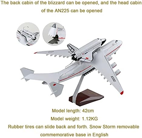 Модел DKHOUN 1:200 An-225 Модел на Реактивен самолет, Переноска, с Площ Совалката, Модел самолет от смола, 17-Инчов Дисплей,
