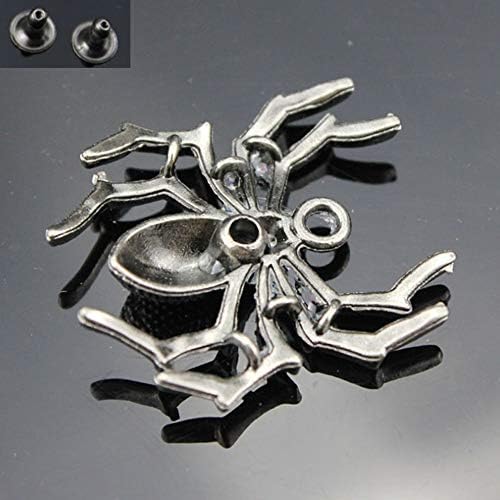 Mingchen Ретро Метални Декоративни Нитове с Гравиран във формата на Паяк изключителна форма, Прес-тик-Так, Копчета, Обков,