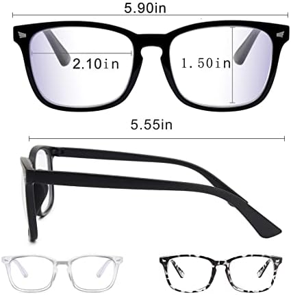 Очила за четене CBGLCFH за мъже, 3 опаковки, дамски слънчеви очила в синя рамка, в голяма рамка, блокиране на 99% от синя светлина за намаляване на главоболието (2,0 x, микс 3 ?