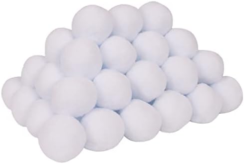 THEUU 50 Опаковки Фалшиви Снежков, 3-цолови Бели Плюшени Изкуствени Меки снежни топки, за Деца и Възрастни, Снежна битка,