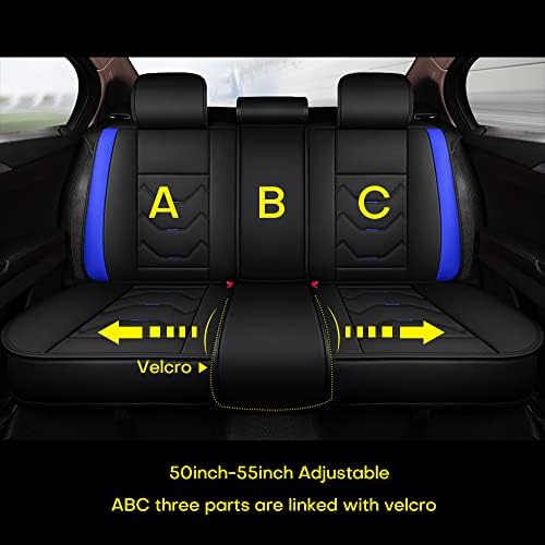 otoez Универсални кожени калъфи за автомобилни седалки за 5 места на Пълен комплект защитни покривала за автомобилни седалки, Съвместими с