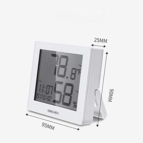 Термометър с LCD дисплей, Електрически Измерване на температура и Влажност на въздуха, Термометър и Влагомер С Часовник, Време, Дата,