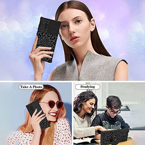 Fitunta е Съвместим с Samsung Galaxy S21 Ultra Case Black Leopard за жени и Момичета, Противоударная Защитно фолио за екрана с плъзгащ