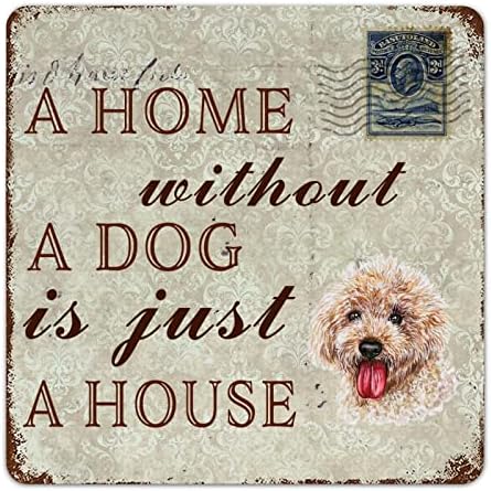 Забавна Метални Табели с Куче Къща Без Куче-това е просто Домашен Пудел, Добре дошли Знак за домашни Кучета със Забавна Цитат за едно Куче, Ретро Метален Плакат, Мон?