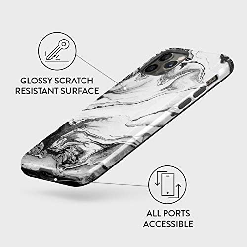 Калъф за телефон BURGA, съвместим с iPhone 12 PRO - Хибриден 2-Слойный твърд корпус + Силиконов защитен калъф -Сребристо сиво