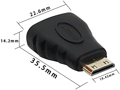 Адаптер PNGKNYOCN Mini HDMI, Позлатен Адаптер Mini HDMI Male-Стандартен адаптер HDMI Female, Поддръжка на 4K 1080P, за камери, компютри, проектори (2 комплекта)