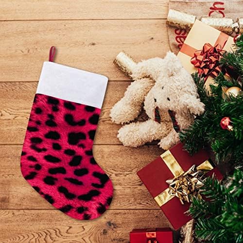 Червени Леопардовые Чорапи за Коледните празници, Украса на Дома за Коледната елха, Висящи Чорапи за Камината